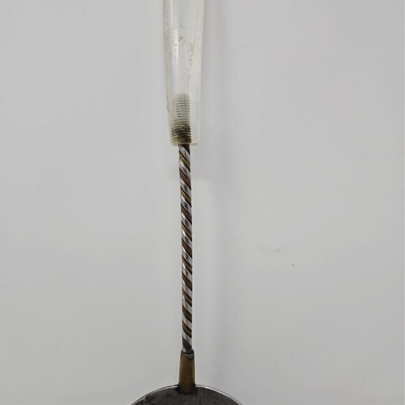 Vintage Hand Hammered Pewter Copper Lucite Kitchen Soup Serving Ladle Utensil - Picture 4 of 7
